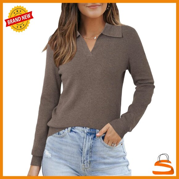 Wool Blend Polo Pullover Sweater Business Casual Regular Fit Long Sleeve
